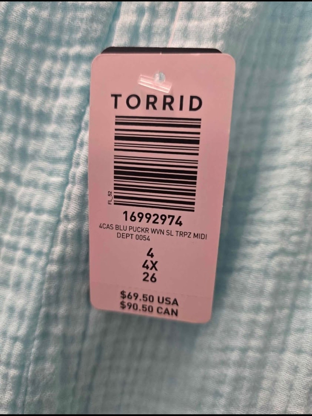 torrid light blue textured midi dress - Picture 4 of 4